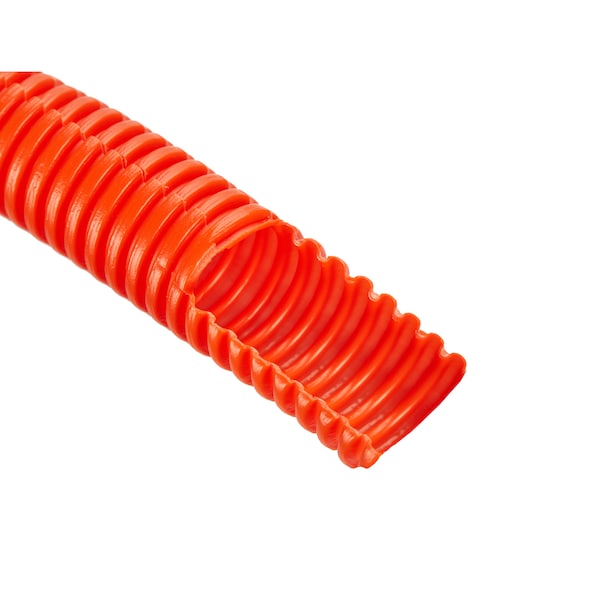 3/4x100Ft Flexible Corrugated Orange LDPE Split Tubing Wire Loom